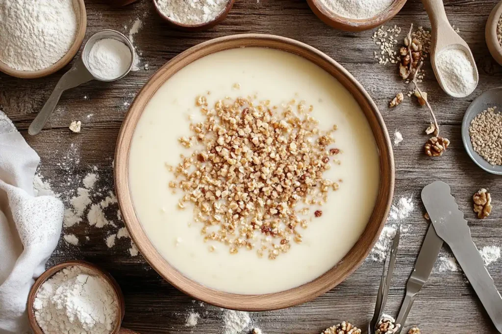 Soaking grains in kefir for baking